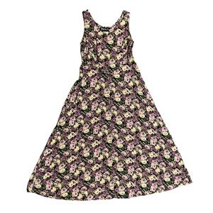 All that Jazz Floral Dress - Black, Purple, Yellow